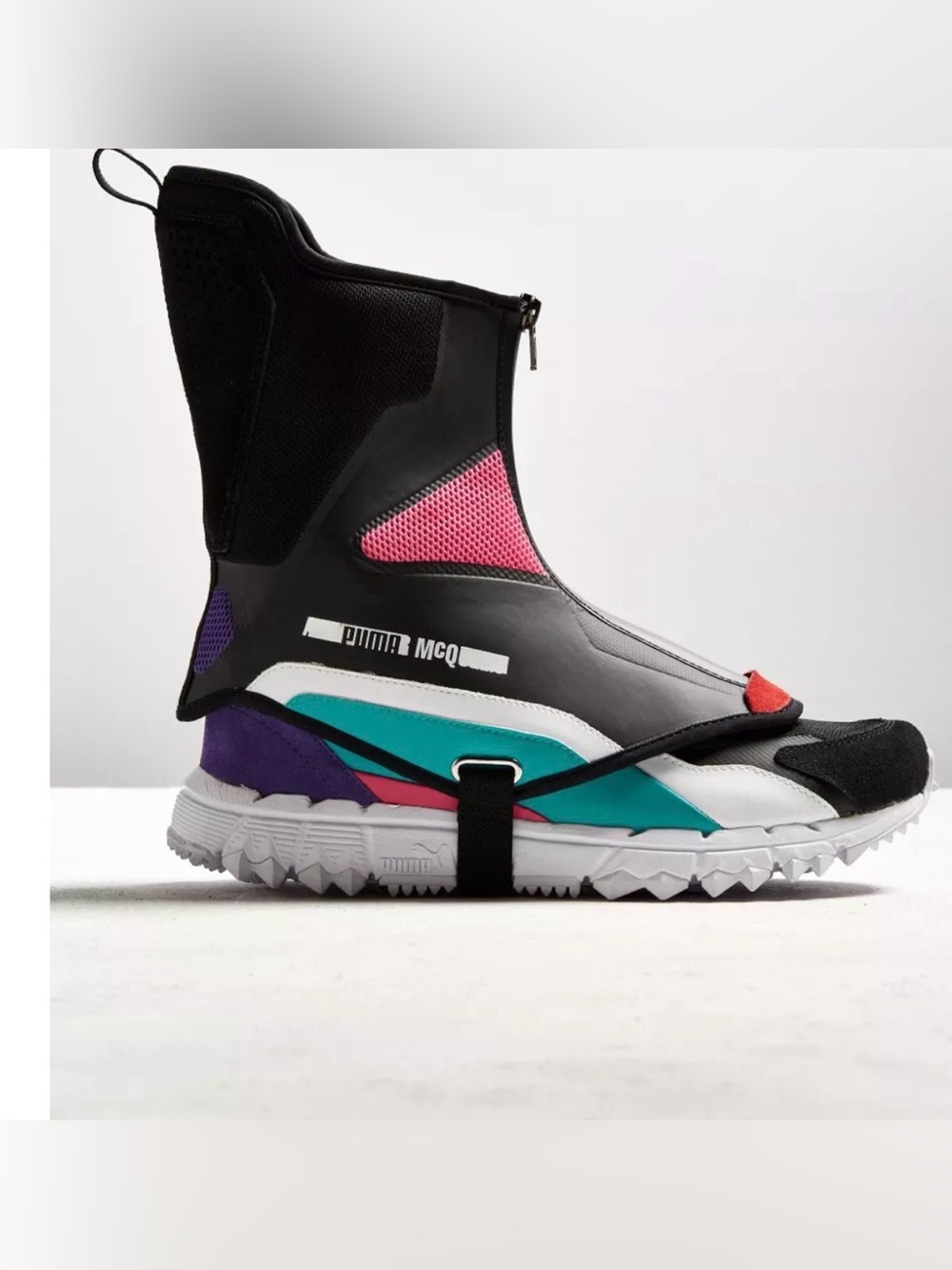 Men’s Puma Alexander McQueen FAAS High-Top Trail Sneaker Boot in Black/Pink/Teal
